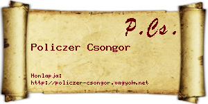 Policzer Csongor névjegykártya